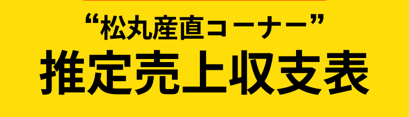 “松丸産直コーナー”推定売上収支表